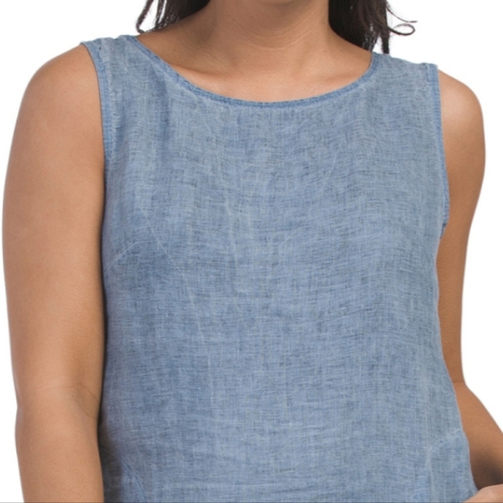 LINA Tomei Linen Embroidered Hem Dress - Picture 3 of 13